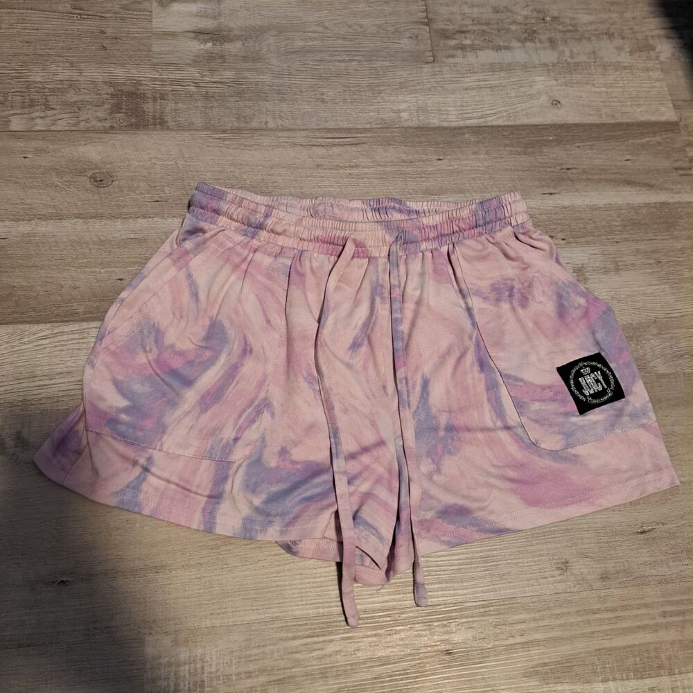 Juicy by Juicy Couture Size S Pink‎ Tie Dye Shorts Drawstring Elastic